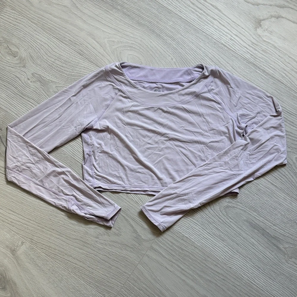 Lavender Long Sleeve BloqUV UPF Crop Top - Picture 1 of 2